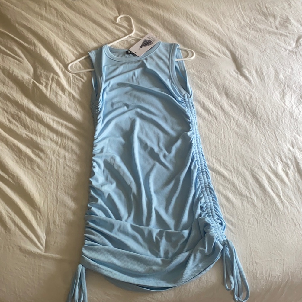 Blue military style dress NWT
